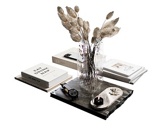 Modern Ornaments Combination Vase Plant Vase Ornaments Book Mobile Candlestick Artwork Dried Flowers 3d model