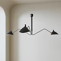 Modern Black Pendant Light with Three Adjustable Arms and Minimalist Design 3d model