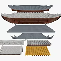 Chinese Traditional Roof Components With Layered Structures Grey Yellow Tiles And Classic Eave Designs
