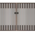 Modern Metal Entrance Gate With Vertical Slats And Secure Lock Design