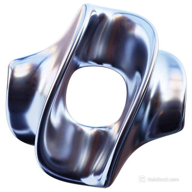 Industrial Equipment Metal Component With Smooth Curved Surface And Central Hole 3d model 