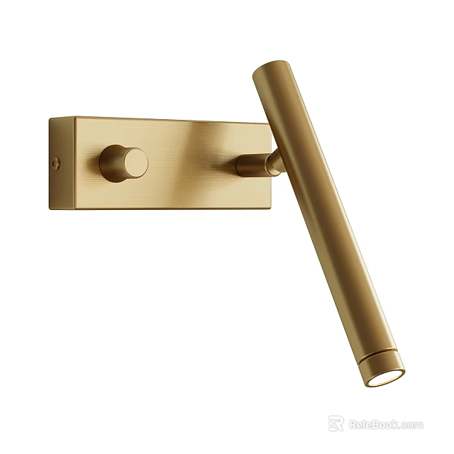 Modern Golden Wall Light With Sleek Design And Knob Switch 3d model 