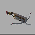 Tactical Crossbow Featuring Metal Frame Black Bowstring Red Accents And Mechanical Design