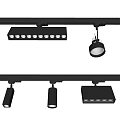 Modern Track Mounted Downlights and Spotlights with Various Designs for Home Use 3d model