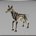 Handcrafted Mechanical Dog Model With Wooden Structure And Bionic Design Geometric Patterns 3d model