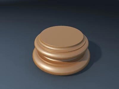 Golden Multi Layered Circular Carved Decorative Ornament With Smooth Finish 3d model