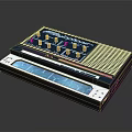 Modern Electronic Audio Mixer Control Panel With Knobs Buttons And Digital