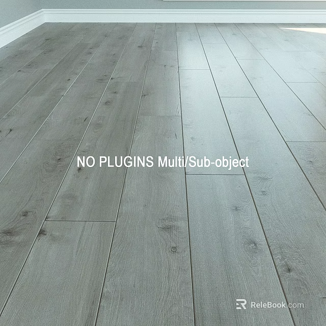 Light Gray Wooden Floor With Natural Wood Grain And Smooth Surface Design 3d model 