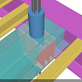 Detailed Bridge Structural Layout With Multiple Circular Supports And Pipes Framework