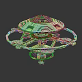 Futuristic Sci-Fi 3D Model Structural Design With Circular Frame And Mechanical Details 3d model