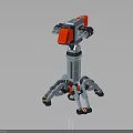 Mechanical Weapon Design With Tripod Stand Red Component And Gray Metal Body Structure