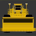 Yellow Large Construction Loader With Big Wheels Cab And Front Bucket 3d model