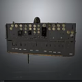 Vintage Control Panel Equipment With Multiple Knobs Dials Switches And Metal Frame