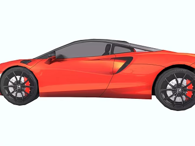 Red Sports Car With Sleek Exterior Design And Black Alloy Wheels 3d model