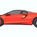 Red Sports Car With Sleek Exterior Design And Black Alloy Wheels