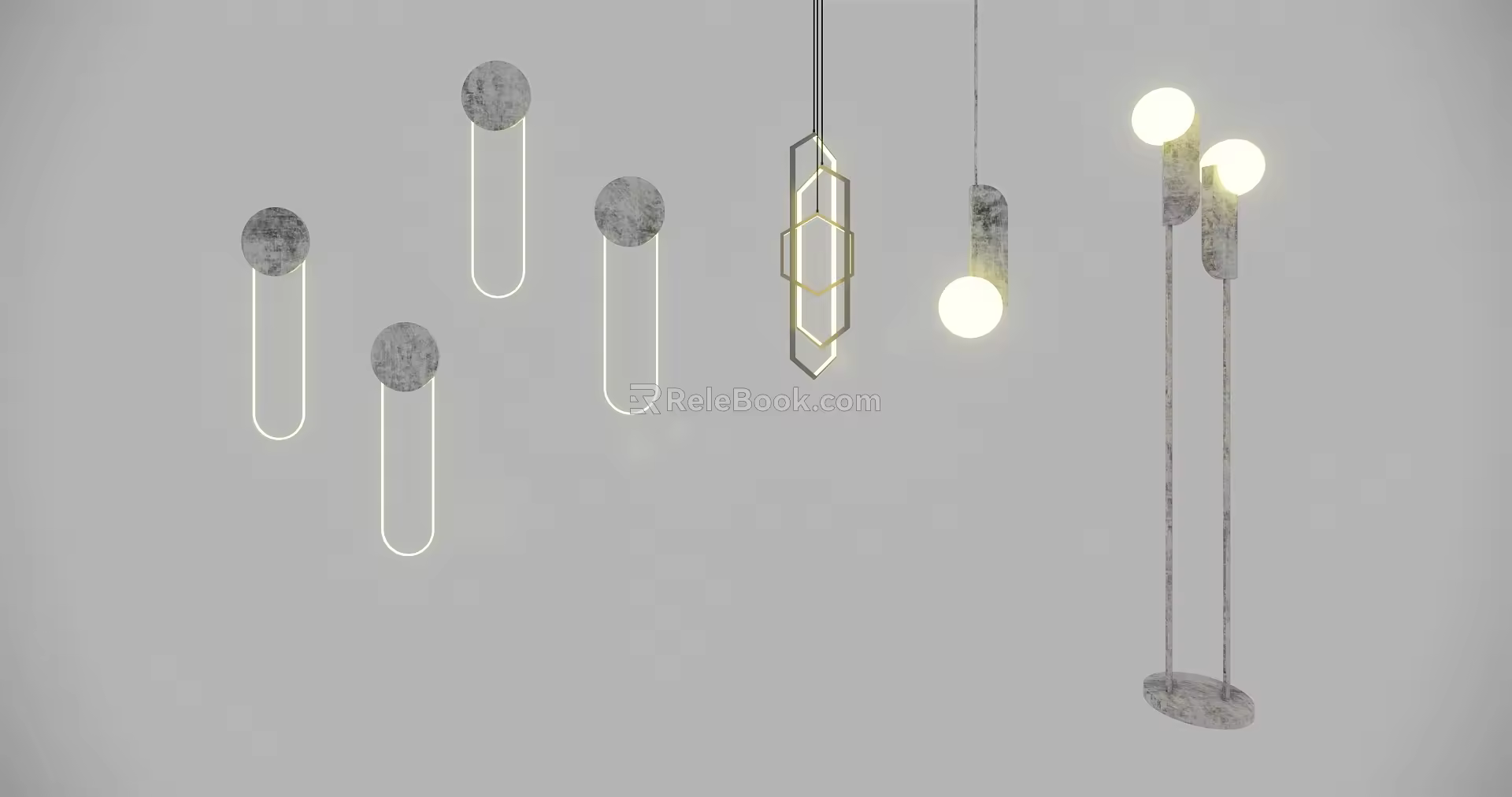 Modern lamp combination 3d model