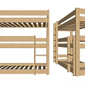 Wooden Bunk Bed with Ladder and Storage Shelves for Kids Bedroom