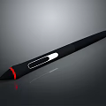 Black Stylus Pen With Red Tip And White Button For Daily Use 3d model