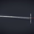Medieval Sword With Sharp Metal Blade Wooden Handle And Decorative Crossguard