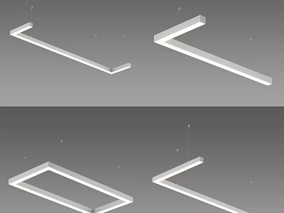 Modern Geometric Pendant Lights Featuring L Shaped And Square Minimalist Design Styles 3d model