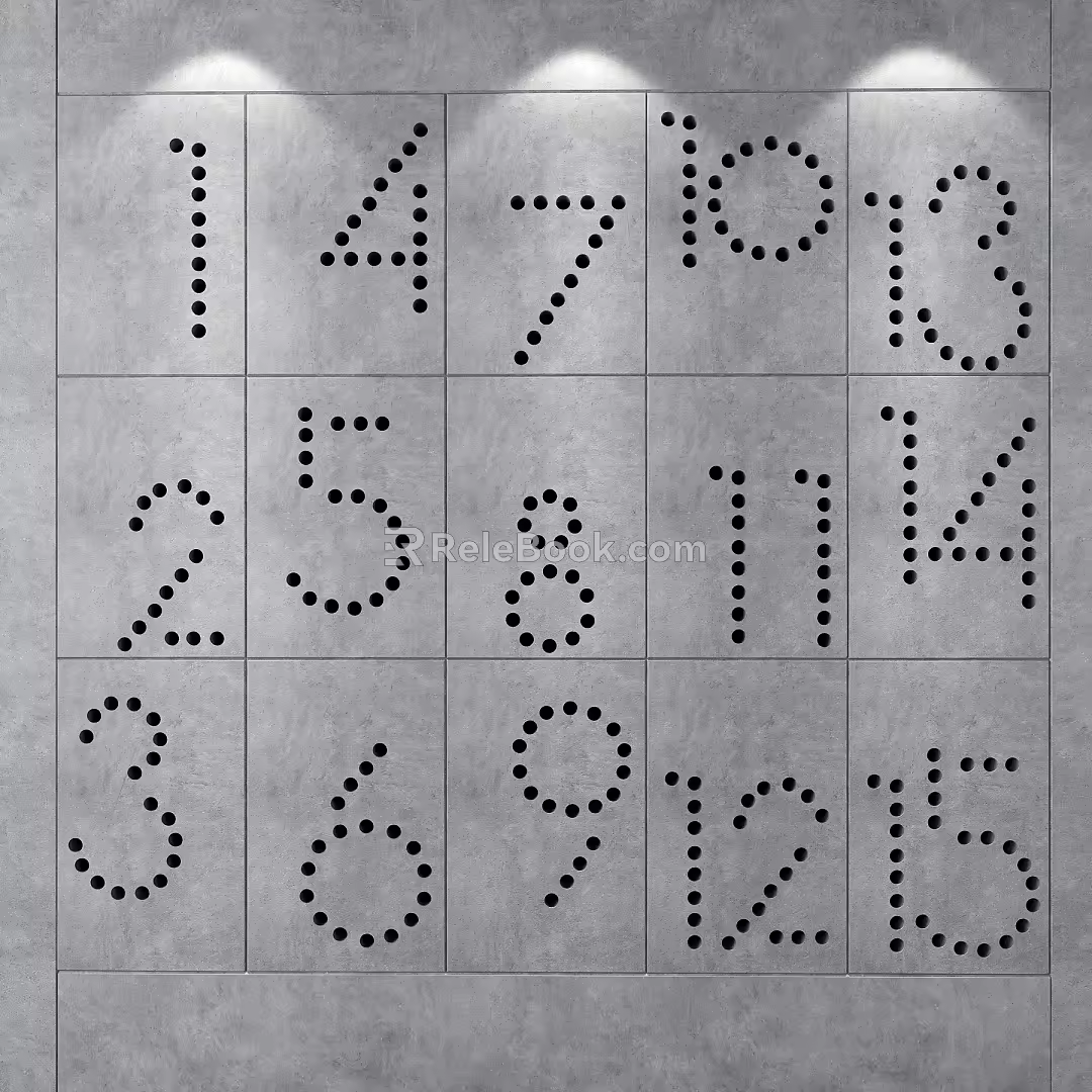 Industrial LOFT background wall engraving plate modeling wall 3d model