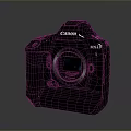 Black Canon EOS 1D X Camera With Clear Brand Logo On Gray Gradient Background 3d model