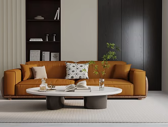 Modern three-seat sofa 3d model