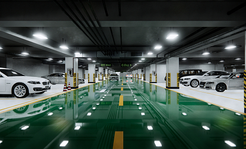 Underground Parking Modern Parking 3d model