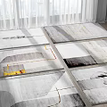 Modern Square Carpet Carpet Combo 3d model