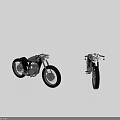 Two Vintage Motorcycles With Classic Chrome Design And Black Tires On White Background