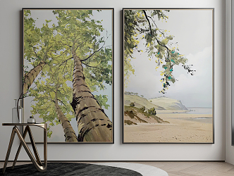 Modern Oil Painting Decorative Painting Landscape Decorative Painting 3d model