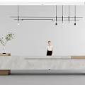 Modern Reception Desk Company Front Desk 3d model