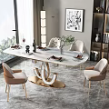 Dining table and chair model 3d model