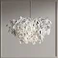 Elegant Modern White Leaf Shaped Chandelier With Puffy Design For Interior Decor 3d model