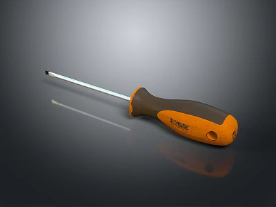 Practical WURTH Household Screwdriver with Orange Black Handle Metal Shaft for Daily Repair 3d model