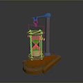 Decorative Hourglass With Copper Frame And Wooden Base For Home Decor