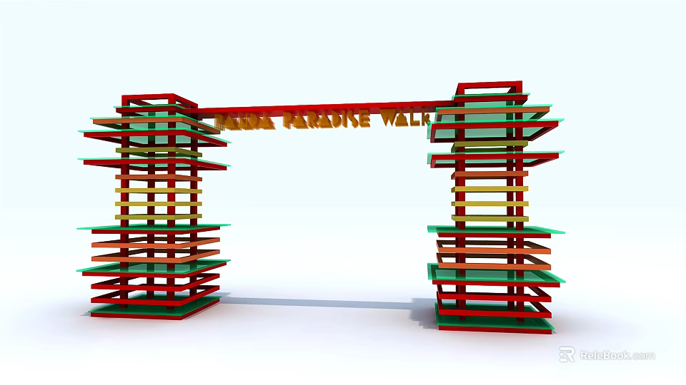 Colorful Layered Archway Structure with Multi Colored Design at Anna Paradise Valley 3d model 