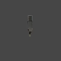 Shiny Black Long Sword With Red Handle Accents Floating On Dark Background