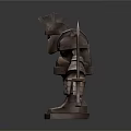 Cartoon Armored Creature Character With Shield And Sword Weapon Model 3d model