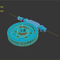 Hardware Tools Blue Gear and Yellow Rod Precision Mechanical Parts for DIY Projects
