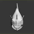 White Fish Shaped Furniture Decor With Shiny Surface Open Mouth And Curved Top Fin