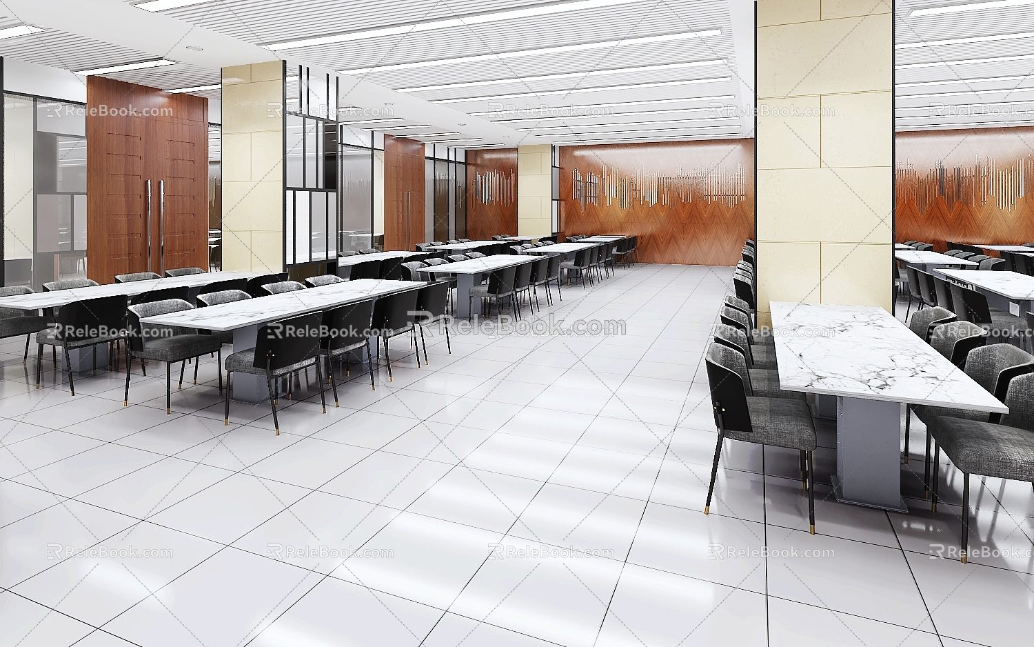 Food City Restaurant Canteen 3d model