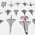 Various Detailed Aircraft Models Collection With Different Types And Designs