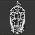 Decorative Metal Pet Cage With Intricate Patterns And Hanging Hook On Top