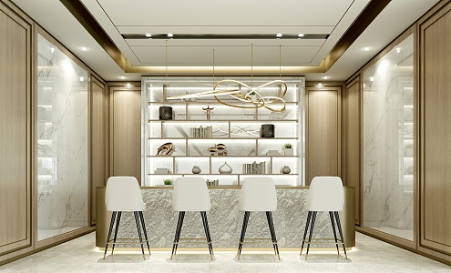 Modern Hotel Club Hotel Club Bar 3d model