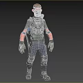 Tactical Character In Protective Suit With Gas Mask And Armored Gear Equipment