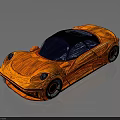Modern Yellow Sports Car With Sleek Streamlined Body And Black Roof Design