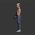 3D Worker Character In Denim Overalls With Cap And Power Tool