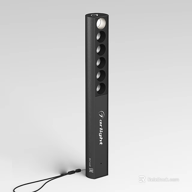 Modern Black Floor Lamp With Sleek Vertical Design And Multiple Light Holes 3d model