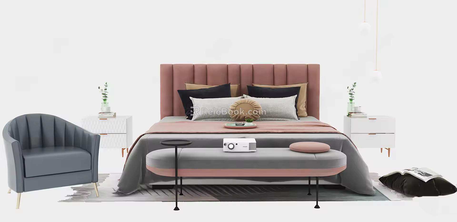 Modern Double Bed 3d model